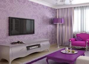 Как выбрать мебель в интерьере с фиолетовыми обоями