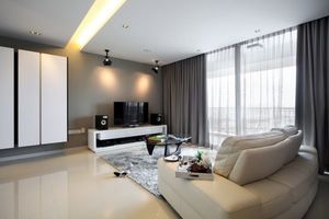 Дизайн интерьера гостиной в серых тонах