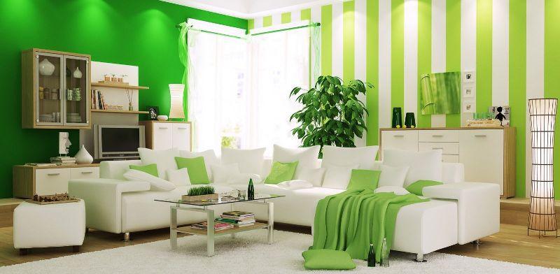 Зеленые обои – варианты оформления помещения