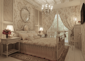Текстиль в спальне стиля прованс