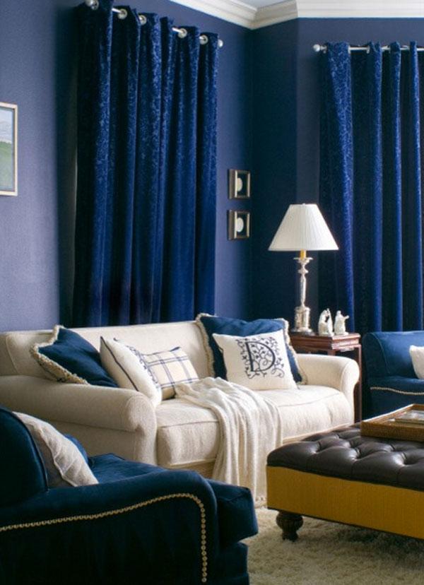 Синие шторы в интерьере комнат: гармоничные сочетания цветов